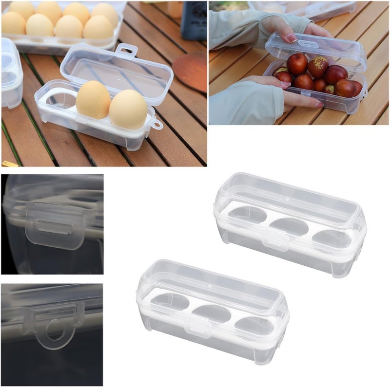 SquEqu 2 Pack Camping Egg Carrier 3 Grids Storage Container Portable Shockproof Eggs Protective Case Box Organizer Tray for Hiking Trekking Camper Outdoor Trip Picnic Kitchen Refrigerator - Image 4